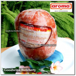 Aroma Bali frozen pork HAM HONEY half cut as steaks 1cm 3/8" (price/pack 5pcs 1kg)